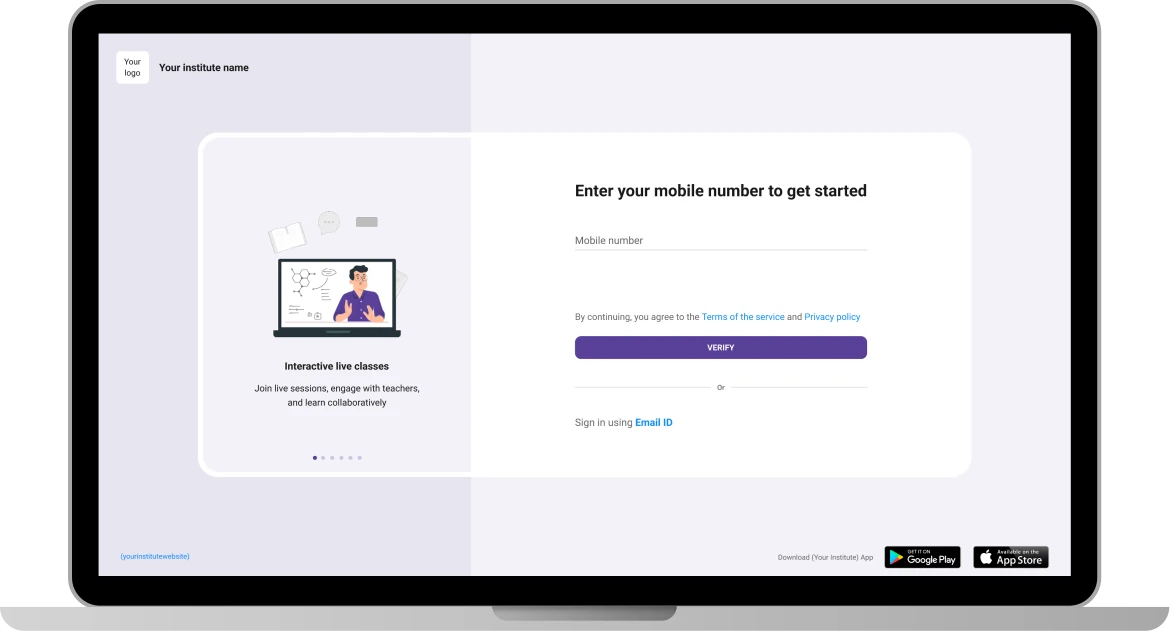 Laptop preview of your branded platform